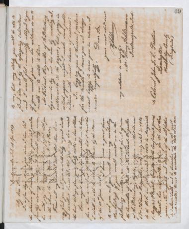 Copy of letter by Schliemann, Heinrich to Parsons, Charles, 1869