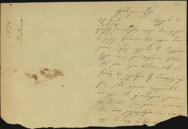 Letter sent by Σλήμαν, Σοφία to Schliemann, Heinrich, 1878