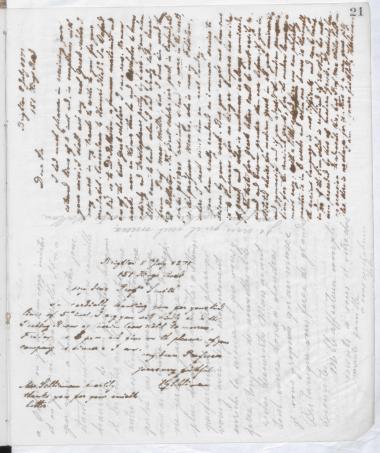 Copy of letter by Schliemann, Heinrich to Prendergast, Guy Lushington, 1875