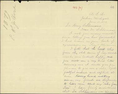 Letter sent by Gilbert, E. W. to Schliemann, Heinrich, 1879