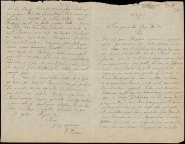 Letter sent by Petersen, E. to Schliemann, Heinrich, 1887