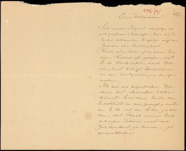 Letter sent by Morgeniterwy, Maximilian to Schliemann, Heinrich, 1889