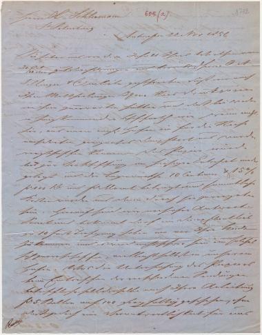 Letter sent by Coomans & Born to Schliemann, Heinrich, 1856