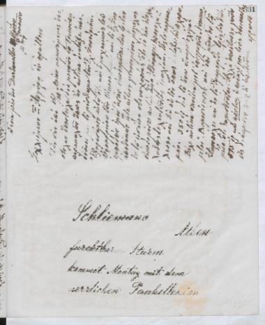 Copy of letter by Schliemann, Heinrich to Σλήμαν, Σοφία, 1890