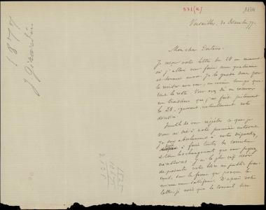 Letter sent by Girardin, J. to Schliemann, Heinrich, 1877