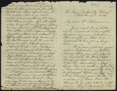 Letter sent by Smith, Philip to Schliemann, Heinrich, 1880