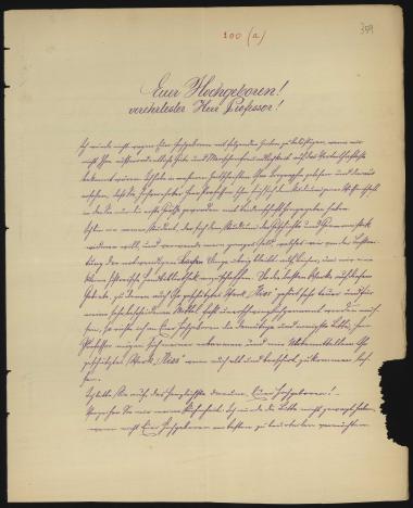 Letter sent by Löschnigg, Joh. B. to Schliemann, Heinrich, 1881