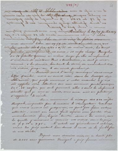 Letter sent by Fournier, Maurice to Schliemann, Heinrich, 1859