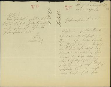 Letter sent by Schels, August to Schliemann, Heinrich, 1879