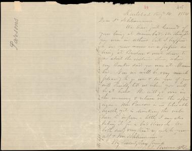 Letter sent by Parsons, Charles to Schliemann, Heinrich, 1884