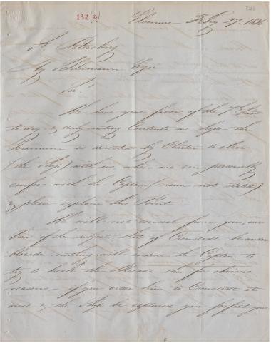 Letter sent by Belfour Ellah Rainals & Co. to Schliemann, Heinrich, 1856