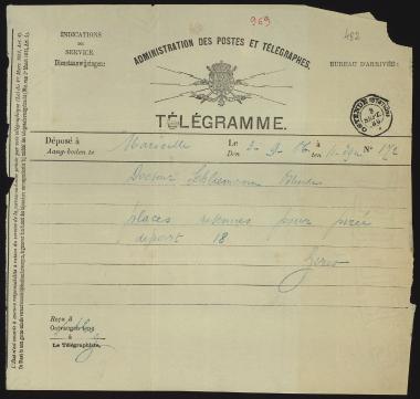 Letter sent by Zerio, ? to Schliemann, Heinrich, 1886