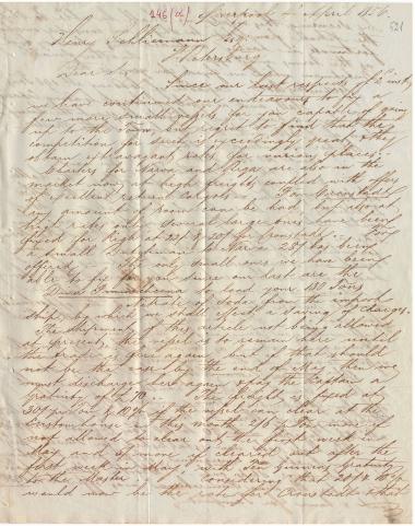 Letter sent by Telo & Prange to Schliemann, Heinrich, 1856