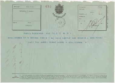 Letter sent by Schliemann, [Ernst Wilhelm] to Schliemann, Heinrich, 1867