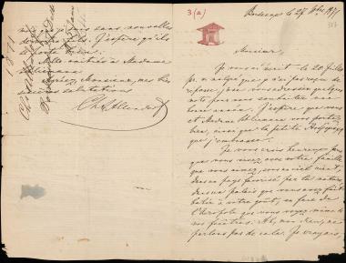 Letter sent by Allendorf, Charles to Schliemann, Heinrich, 1871