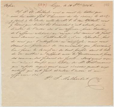 Letter sent by Malherbe, P. I. & Co. to Schliemann, Heinrich, 1856