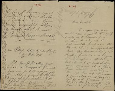 Letter sent by Bogouschevsky, Nicolas de to Schliemann, Heinrich, 1876