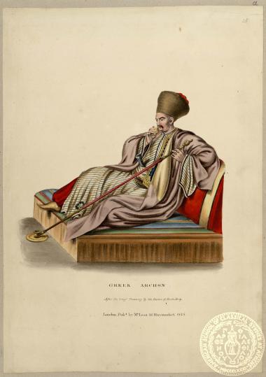 Greek Archont. After the Origl. Drawing by the Baron of Stackelberg.