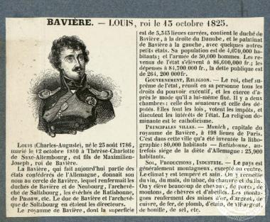 Bavière. - Louis, roi le 13 october 1825.