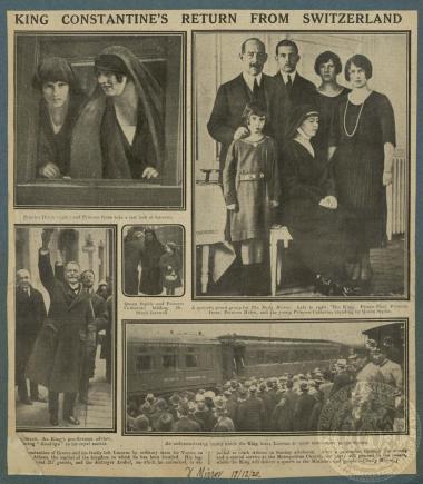 King Constantine's return from Switzerland