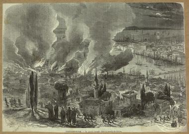 Constantinople.- Le dernier incendie dans le quartier Galata.