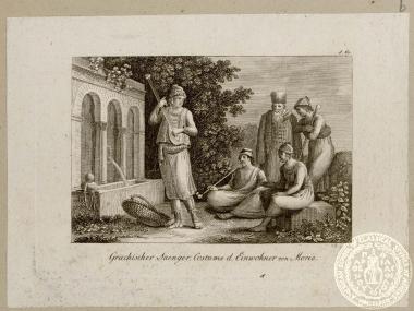 Griechischer Saenger. Costume d. Einwohner von morea.