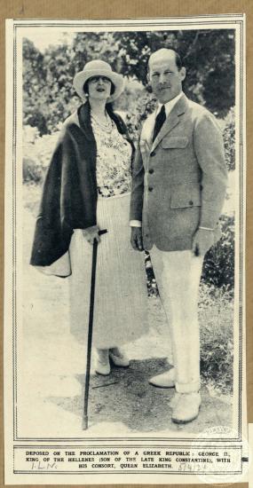 George II., King of the Hellenes (son of the late King Constantine), with his consort, Quenn Elizabeth.