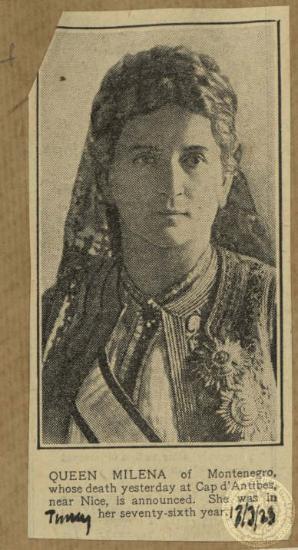 Queen Milena of Montenegro.