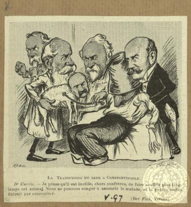 La transfusion du sang à Constantinople.