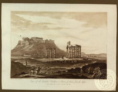 View of the Acropolis. Parthenon & Columns of Adrian from the Ilissus.