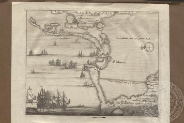 Απόκομμα με χάρτη του νησιού της Λευκάδας, 1688