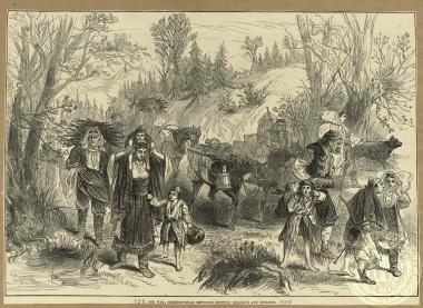 The war: Herzegovian refugees between Belosavé and Goslitch.