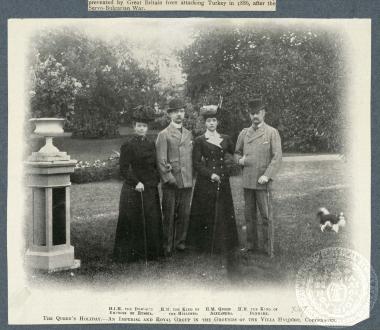 The Queen's holiday.- An imperial and royal group in the grounds of villa Hvidöre, Copenhagen