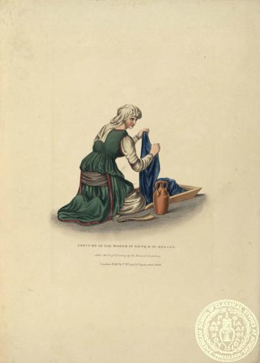 Costume of the women of Egine, & of Megare. After the Origl. Drawing by the Baron of Stackelberg.