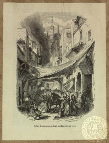 Scène de massacre en Syrie pendant l' été de 1860.