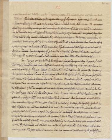 Χειρόγραφο που αναφέρεται σε άρθρα δημοσιευμένα στο περιοδικό Athenaeum σχετικά με τις ανασκαφές στην Ολυμπία, τους Γερμανούς και την σύμβαση που έγινε επί κυβέρνησης Βούλγαρη.