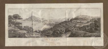 Απόκομμα βιβλίου με χαρακτικό άποψης της Ζακύνθου