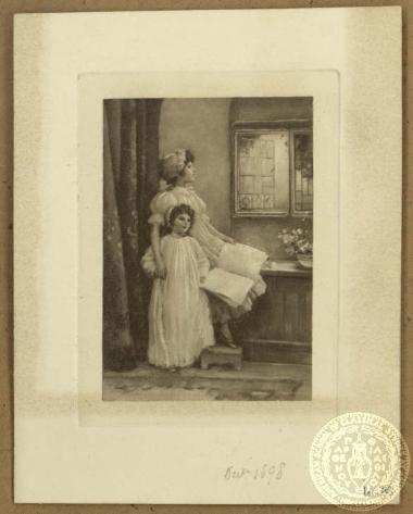 Ευχετήρια κάρτα για τα Χριστούγεννα του 1898 από τη Sophie Manuel.