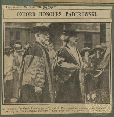 Oxford honours Paderewski