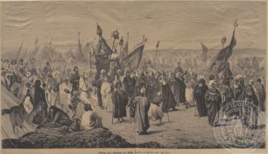 Επιστροφή καραβανιού από τη Μέκκα. Λιθογραφία.