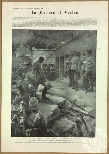 In memory of Gordon. The historical event of the memorial service at Khartoum.