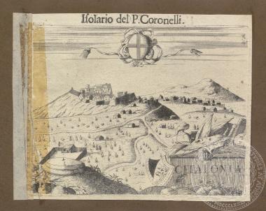 Απόκομμα με χαρακτικό άποψης του κάστρου της Κεφαλλονιάς [1688]