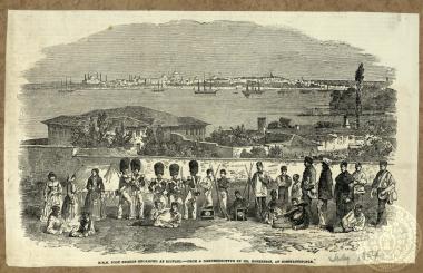 H.B.M. foot guards encamped at Scutari. - from a daguerrotype by Mr. Robertson, of Constantinople.