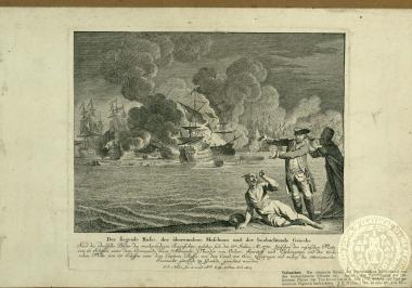 Der siegende Russe, der überwundene Muselman und der beobachtende Grieche.