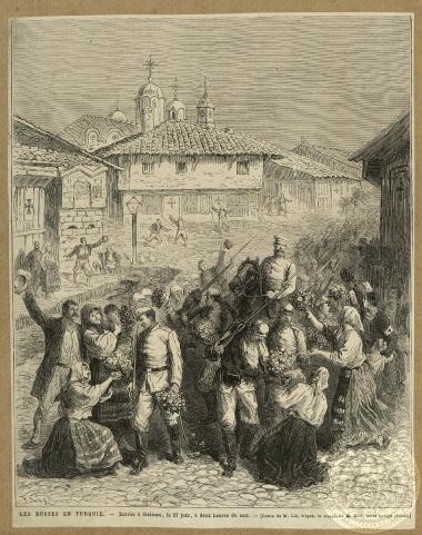 Les russes en Turquie. - Entrer à Sistowo, le 27 juin, à deux heures du soir.