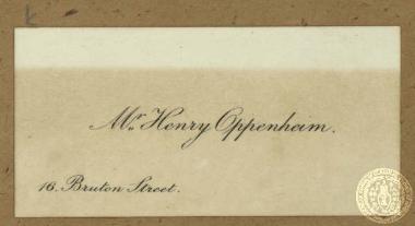 Carte de visite του Henry Oppenheim.