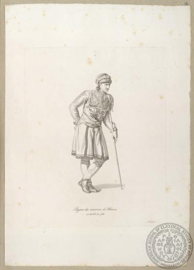 Paysan des environs d' Athènes en habit de fête.