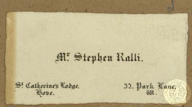 Carte de visite του Στέφανου Ράλλη.