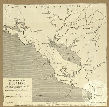 The european demonstration on the Adriatic coast: map of the Albanian and Montenegrian frontier.