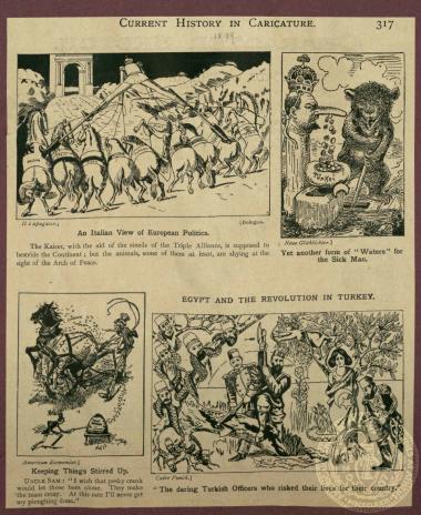 Αναδημοσίευση τεσσάρων γελοιογραφιών των εφημρίδων 